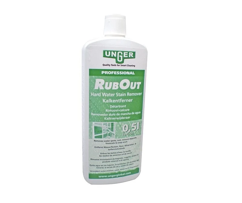 UNGER RUBOUT 0.5L Detergente para Limpar Vidros remoção de resíduos de calcário