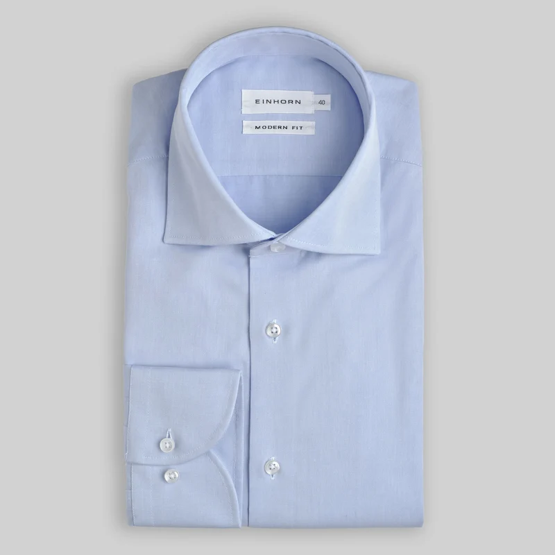 Hemd Hellblau Modern Fit Twill I Bügelfrei