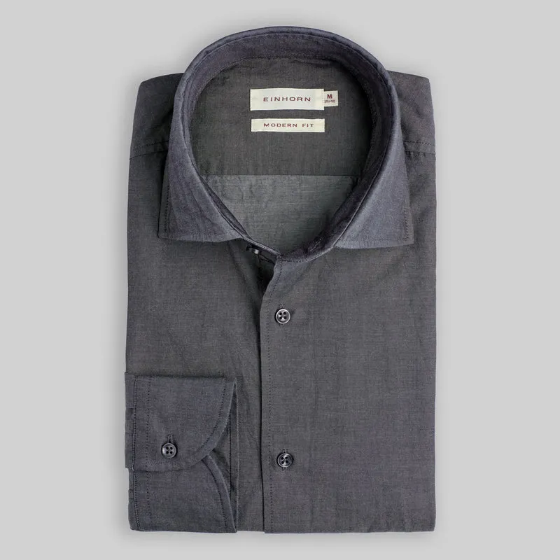 Hemd Modern Fit Twill Schwarz