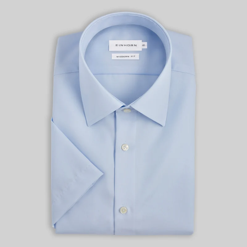 Hellblaues Kurzarmhemd Modern Fit I Bügelfrei
