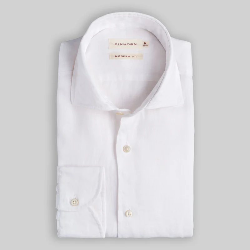 Weisses Leinenhemd Modern Fit