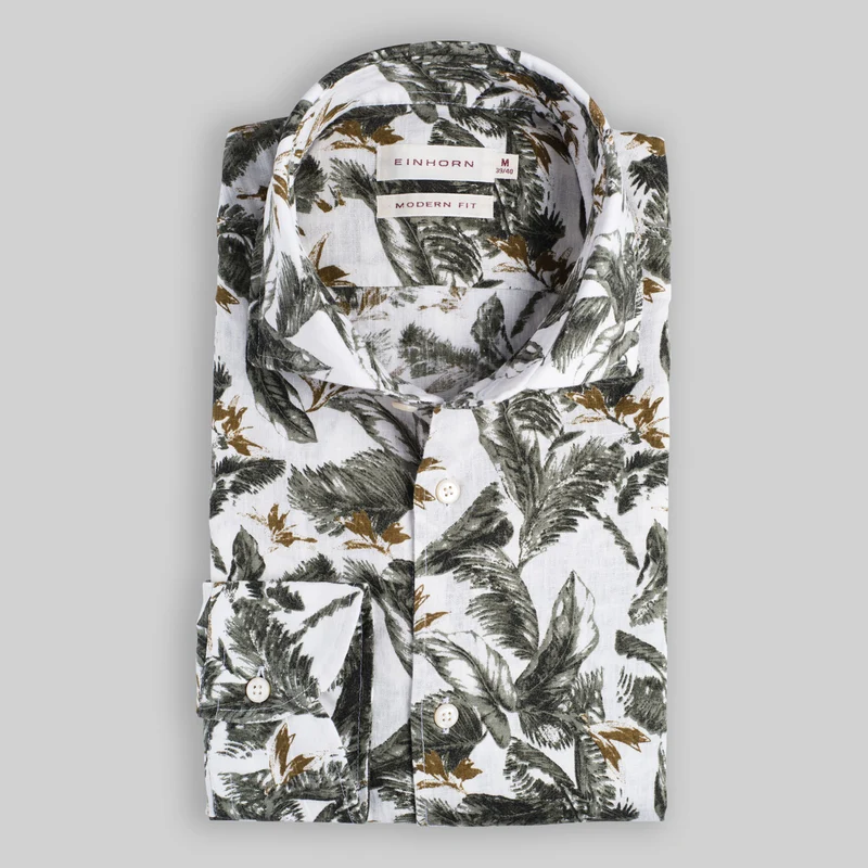 Modern Fit Palmendruck Grün