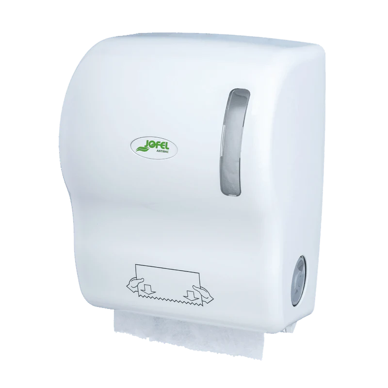 JOFEL Dispensador de Toalha Papel Autocut Antibacteriano Branco