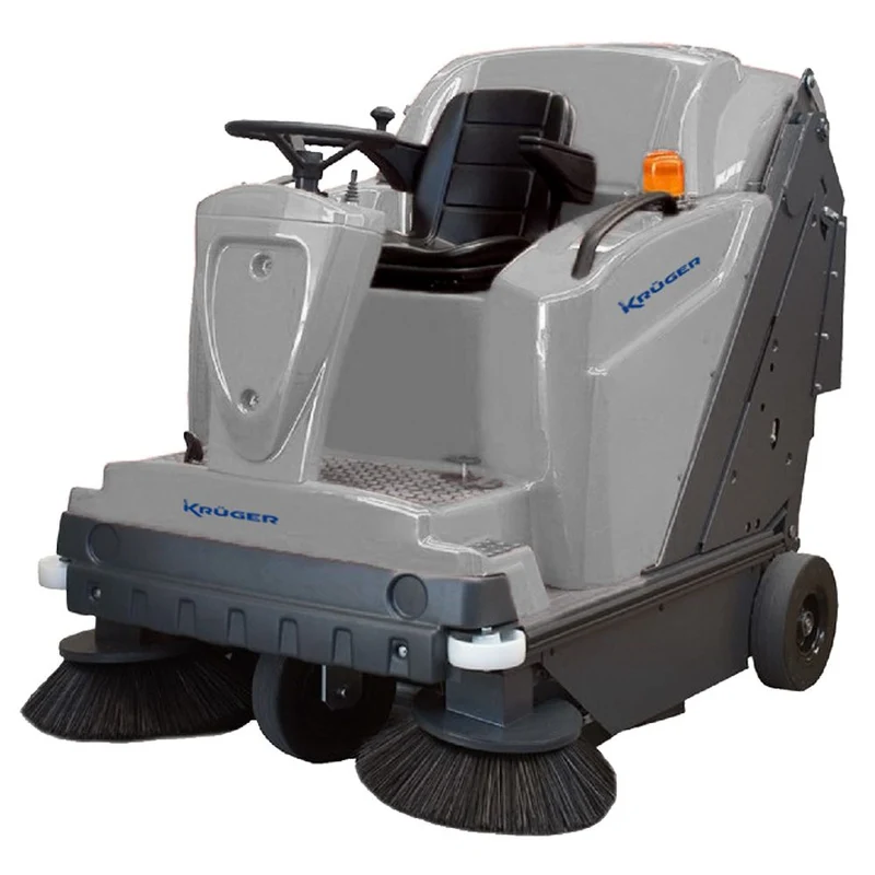 KRUGER Varredora condutor sentado 180 L – Bateria 24 V Diesel 12,5 kW com Descarga Hidráulica