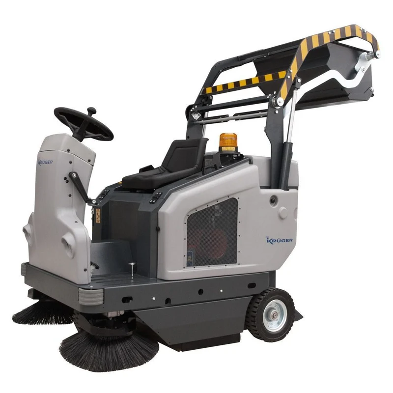 KRUGER Varredora condutor sentado 115 L – Gasolina 6,5 hp Bateria 24 V com Descarga Hidráulica