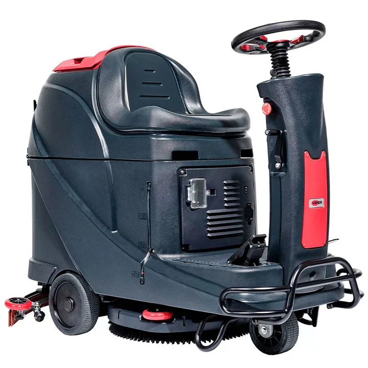 VIPER AS530R - Auto Lavadora de condutor sentado com 53cm, 72 litros , com baterias 2x12volts 87Ah AGM sem manutenção, carregador interno, escovas e para-choques dianteiro. Luz de emergência opcional