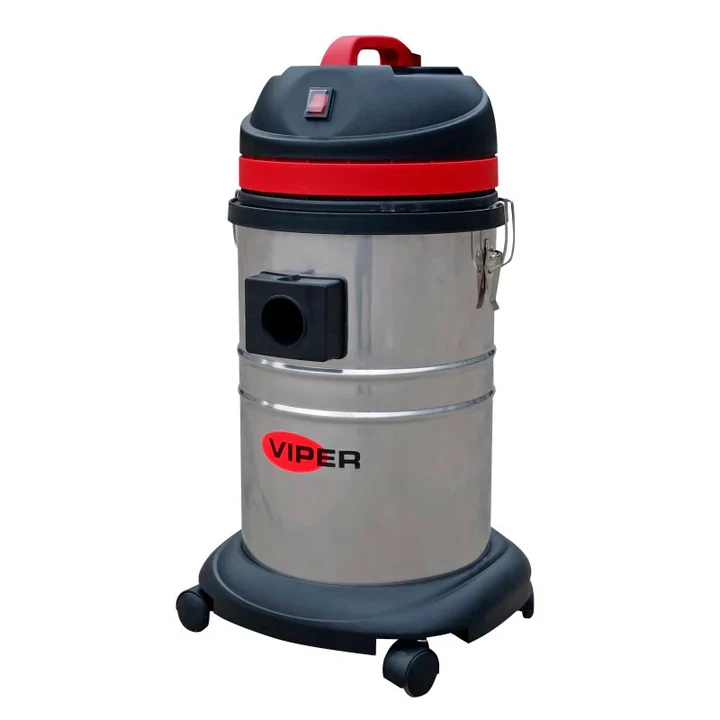 VIPER LSU 135 - Aspirador água e pó 35 litros, 1 motor, depósito cromado com mangueira de 2 metros, 2 tubos cromados, bocal de água, bocal de pó, bocal biselado