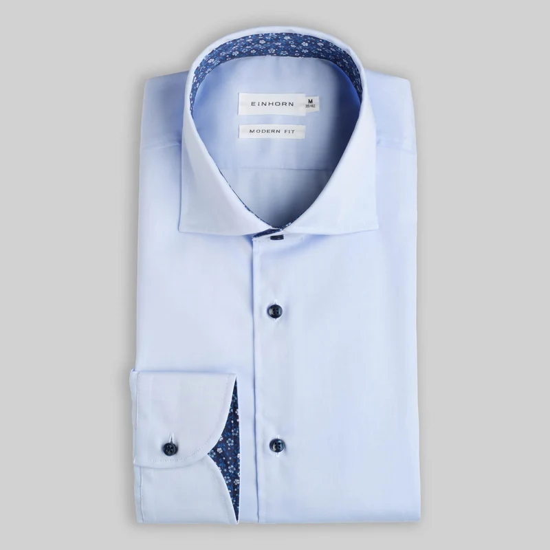 Hemd Modern Fit Uni Hellblau