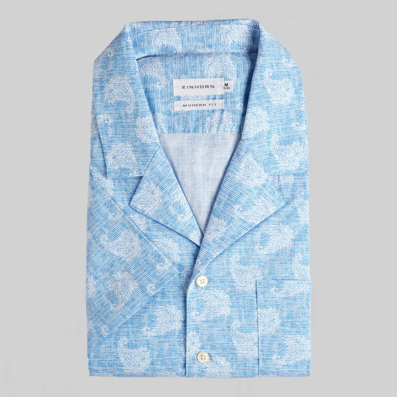 Resort Shirt Modern Fit Blau Print