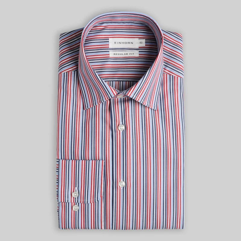 Regular Fit Hemd Streifen Rot