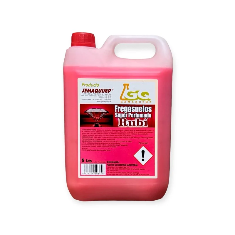 JEMAQUIMP RUBÍ – Detergente Perfumado para Pisos Superperfumado 5 Kg