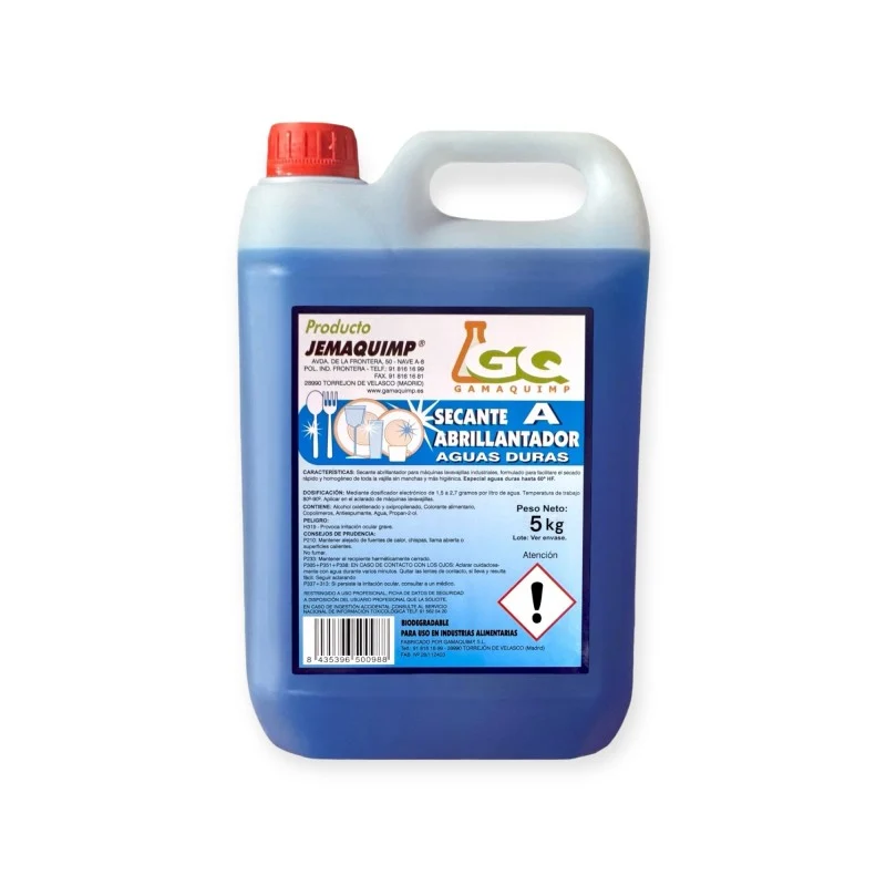 JEMAQUIMP A – Secante Abrilhantador para Máquinas Lava-louças (Águas Duras até 70º HF)