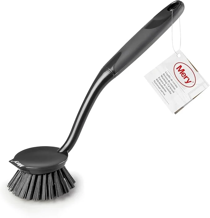 MERY Escova de Cozinha Anti Riscos com Cabo Ergonômico e Raspador