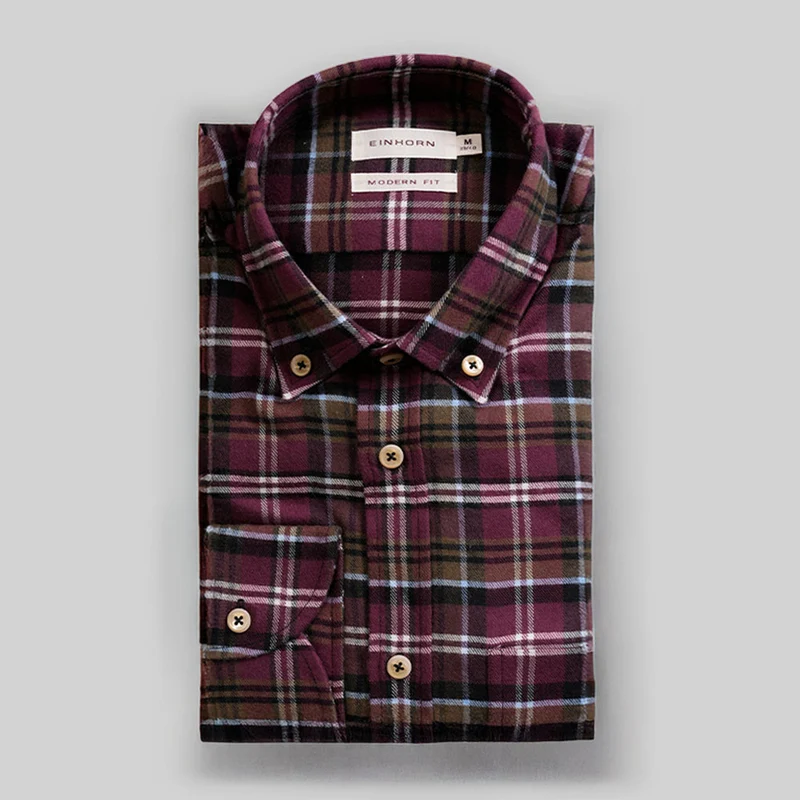 Flanellhemd Modern Fit mit Karomuster und Kontrastbesatz rot