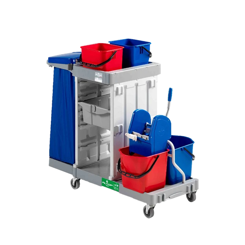 FILMOP Carro Multiusos ALPHA 5107 com Porta-Sacos Dobrável e Baldes de 12 L