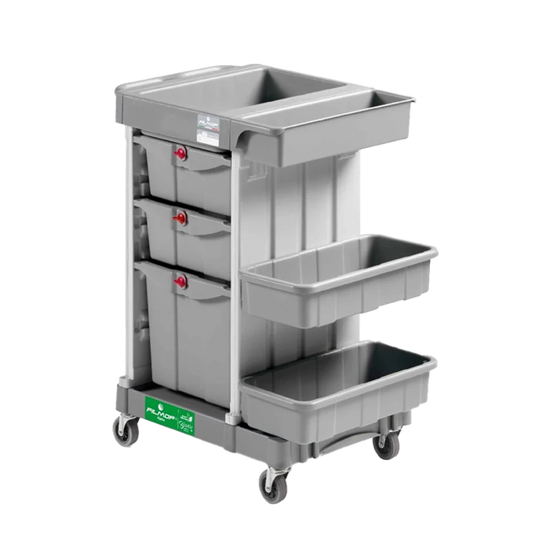 FILMOP Carro Multiusos ALPHA 2103-14 para Transporte de Produtos e Equipamentos de Limpeza