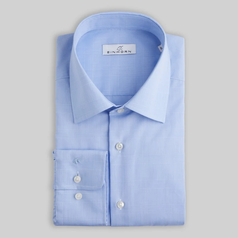 Hemd Regular Fit Non Iron Karo Blau