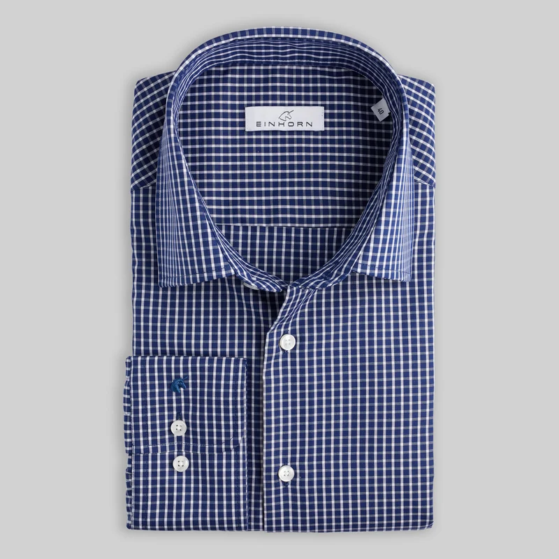 Hemd Regular Fit Non Iron Karo Navy
