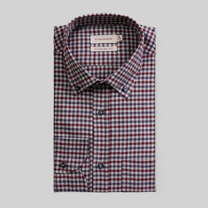 Flanellhemd Modern Fit mit Karomuster rot