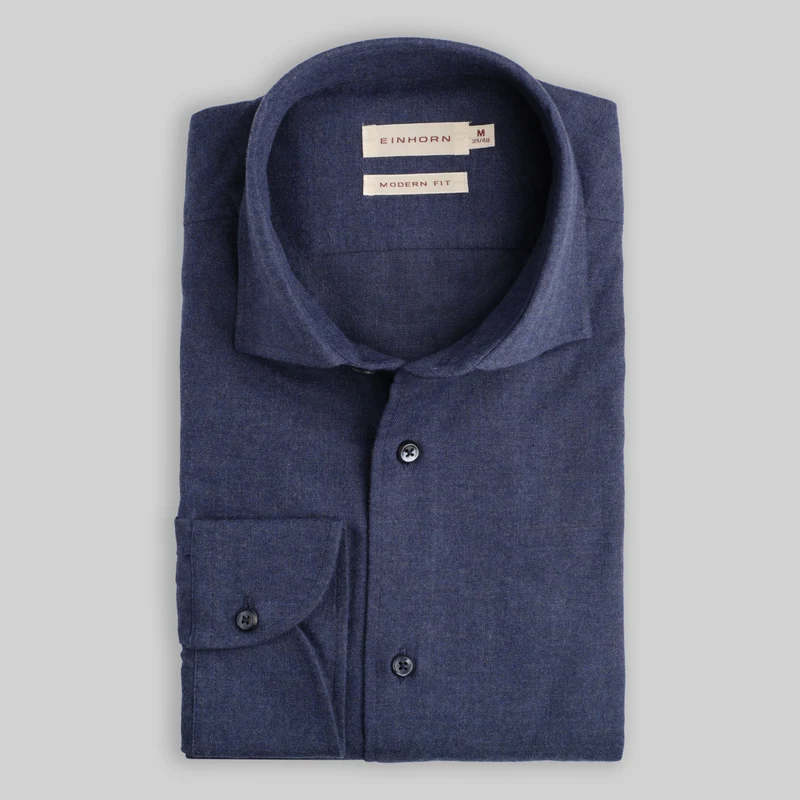 Modern Fit Flanellhemd blau
