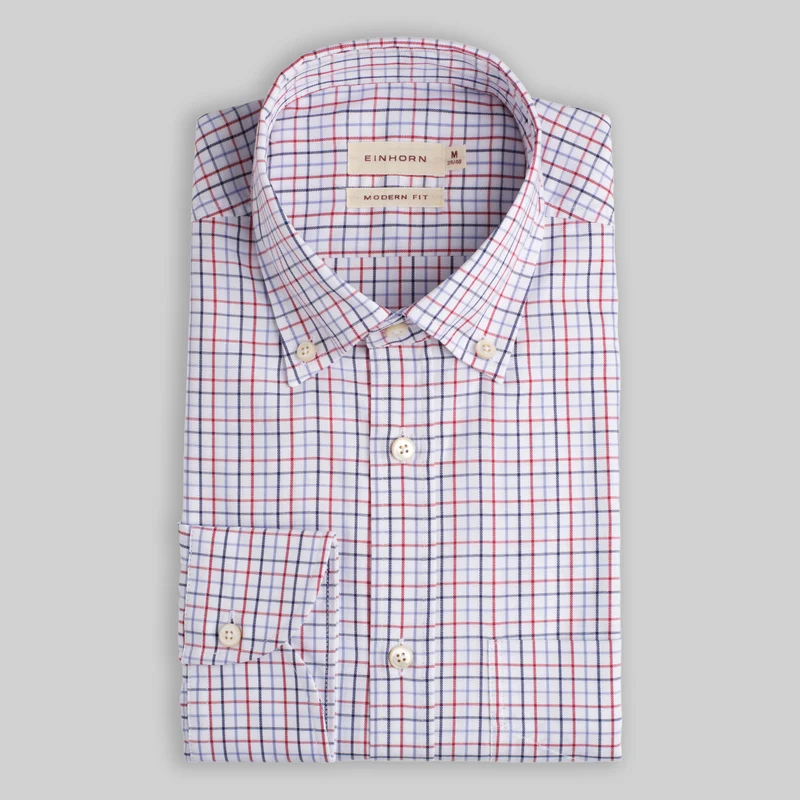 Hemd Modern Fit mit Liniendesign rot