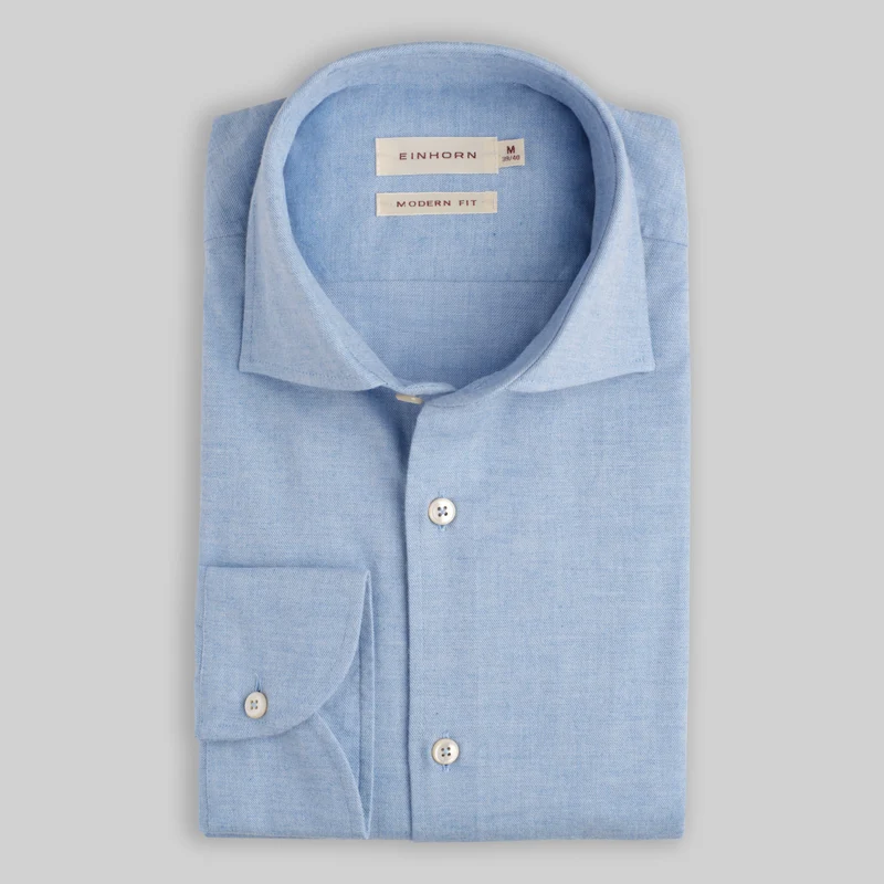 Modern Fit Flanellhemd hellblau