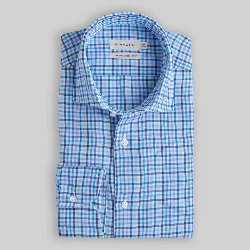 Hemd Modern Fit Blau Karo