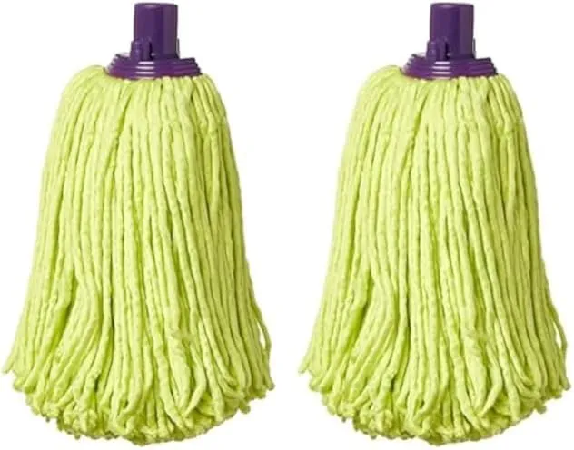 MERY Esfregona de Microfibra Circular Amarela (Pack 2)
