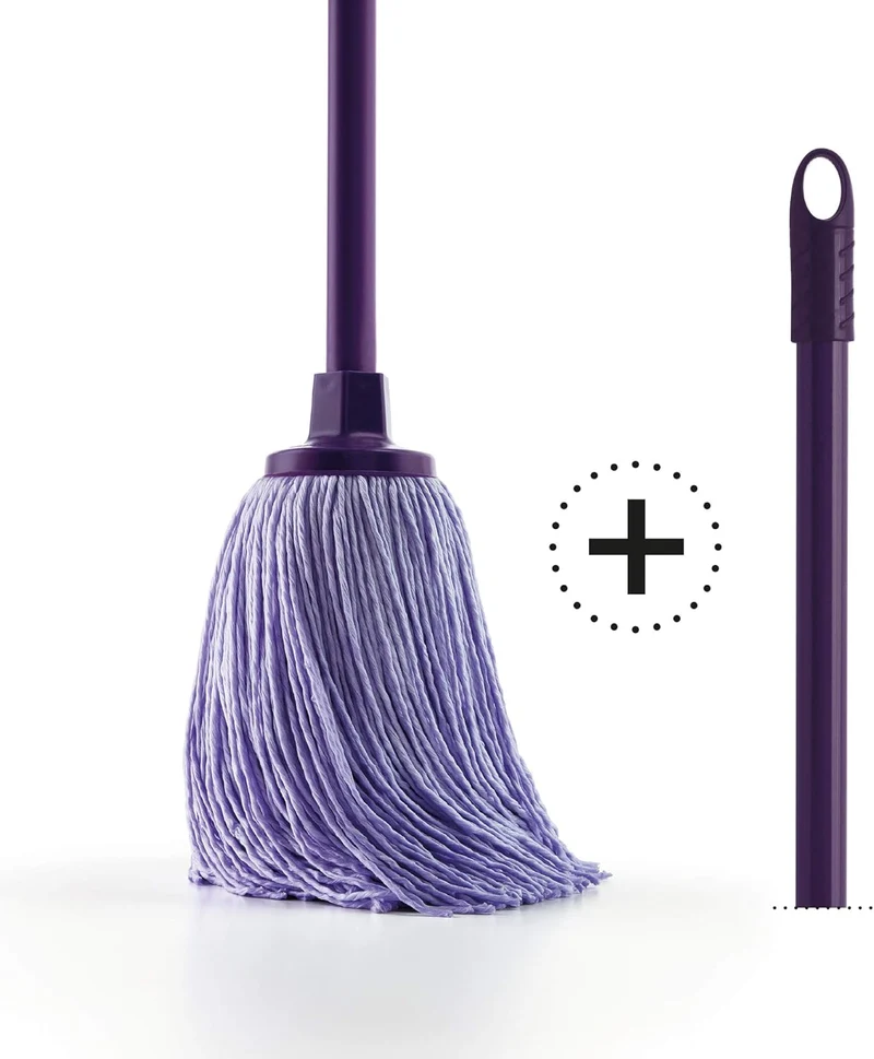 MERY Esfregona de Microfibra com Cabo Metálico Revestido – Lilás