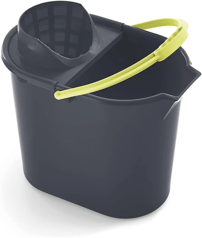 MERY Balde Oval de 12 L com Espremedor – Resistente, Ergonômico e Prático