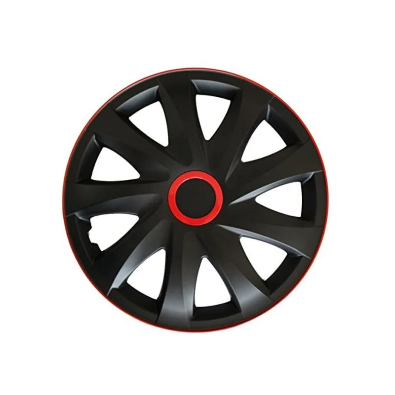 Radkappe Set 15 "Kando RACE schwarz und rot 4 Stück