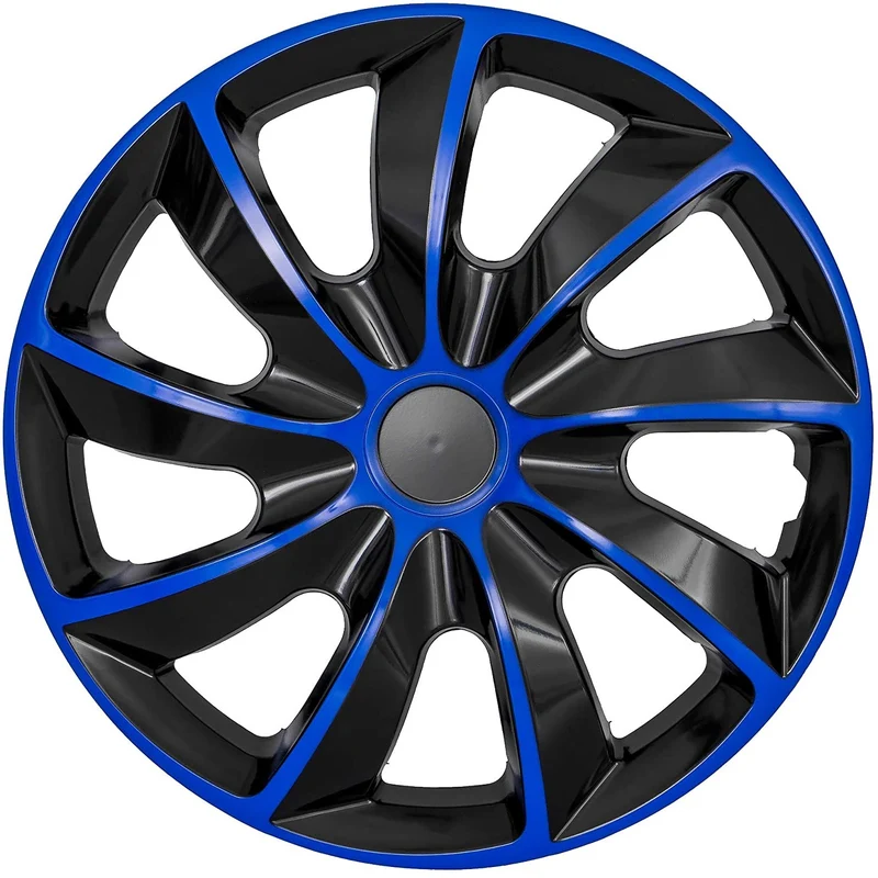 Quad Radzierblende 17" 4 x Universal Radkappen Auto KFZ Fahrzeug 4er Set (Blau/Schwarz, 17")