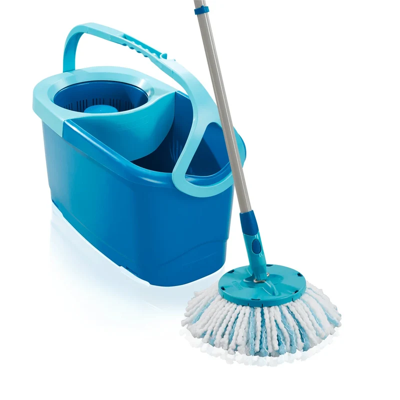 Leifheit Clean Twist Set, Wischmopp und Eimer, verstellbare Stiellänge, Eimerinhalt 6 l, Micro-Duo-Wischaufsatz, 52101
