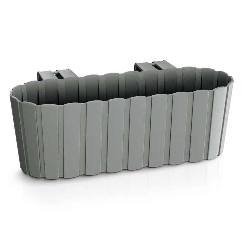 Boardee Hook Blumenkasten Balkonkasten Blumentopf Pflanzkasten 4,9L 383x212x130mm (Grau)