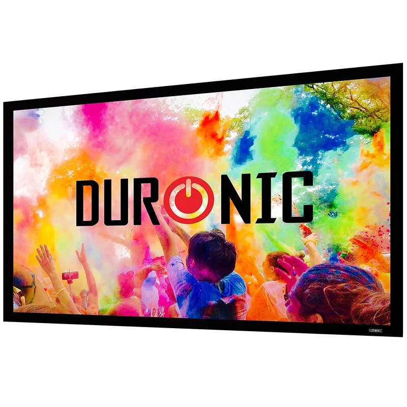 Duronic FFPS150 Leinwand | 16:9 Beamer Screen | 150 Zoll | 332 x 186 cm | Projektorleinwand für Wandmontage | Heimkino mit 4K Full HD 3D | Projektionsleinwand für Gaming, Büro, Präsentationen, Schule