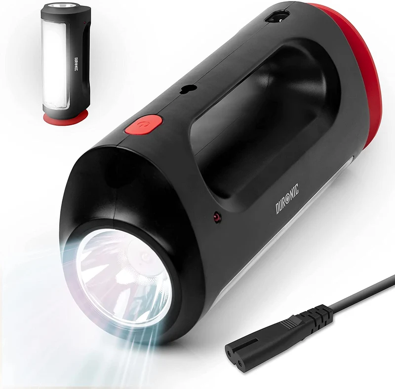 Duronic RL13 Taschenlampe | Outdoor Camping-Laterne | Lampe mit 3 Modi | Handscheinwerfer mit 2000 mAh Akku | Handlampe mit 240 Lumen | Geeignet für Wandmontage | Notfallleuchte | Wandlampe mit LED
