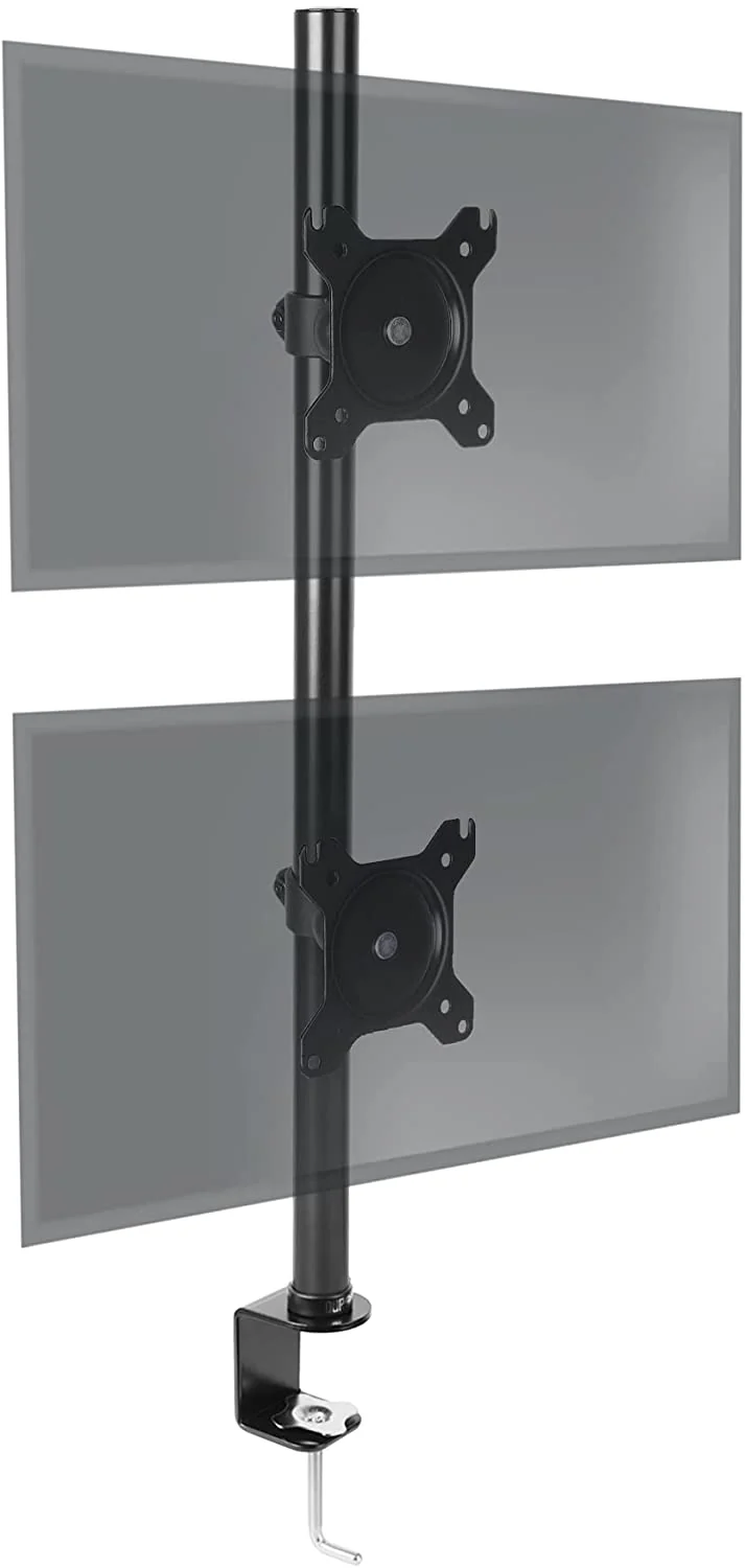 Duronic DM15V2 Monitorständer | Doppel-PC-Tischhalterung | Für Zwei 13-32 Zoll Bildschirme | Einstellbar | | VESA 75/100 | 8 kg pro Bildschirm | -15 °/+15 ° Neigung