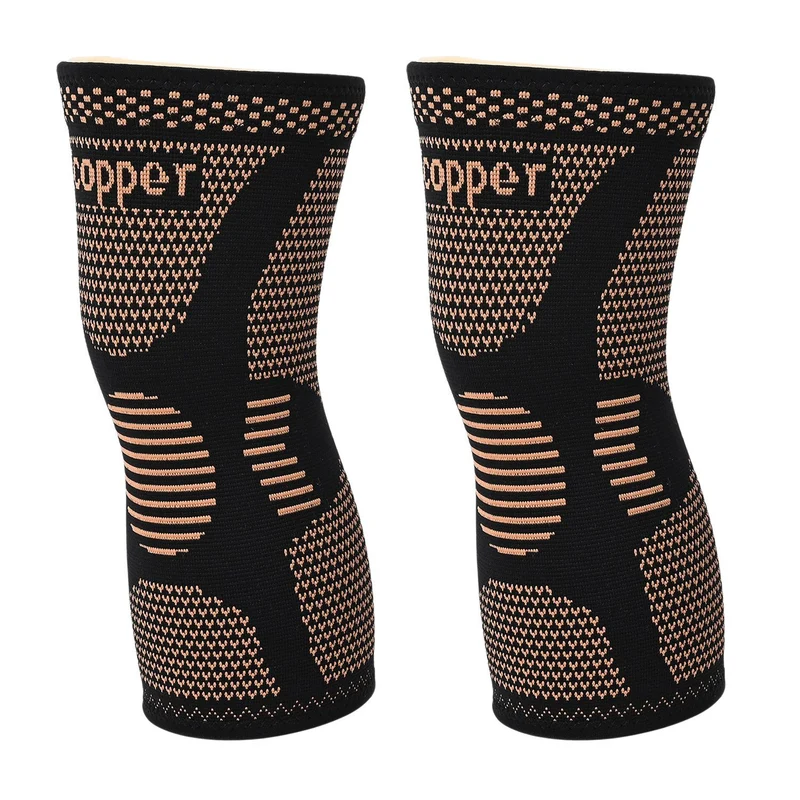 Kupfer-Komfort, Kniebandagen, Nylon-Mix, zur Unterstützung der Gelenke und zur Arthritis-Schmerzlinderung, Größe XL, Schwarz