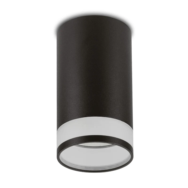 Maclean Anbauleuchte/Rohr, Spot, rund, Aluminium, GU10, 55x130mm, schwarz, MCE361 B + LED Leuchtmittel GU10 7W Maclean Energy MCE437 WW warmweiß 3000K, 220-240V~, 50/60Hz, 490 lm