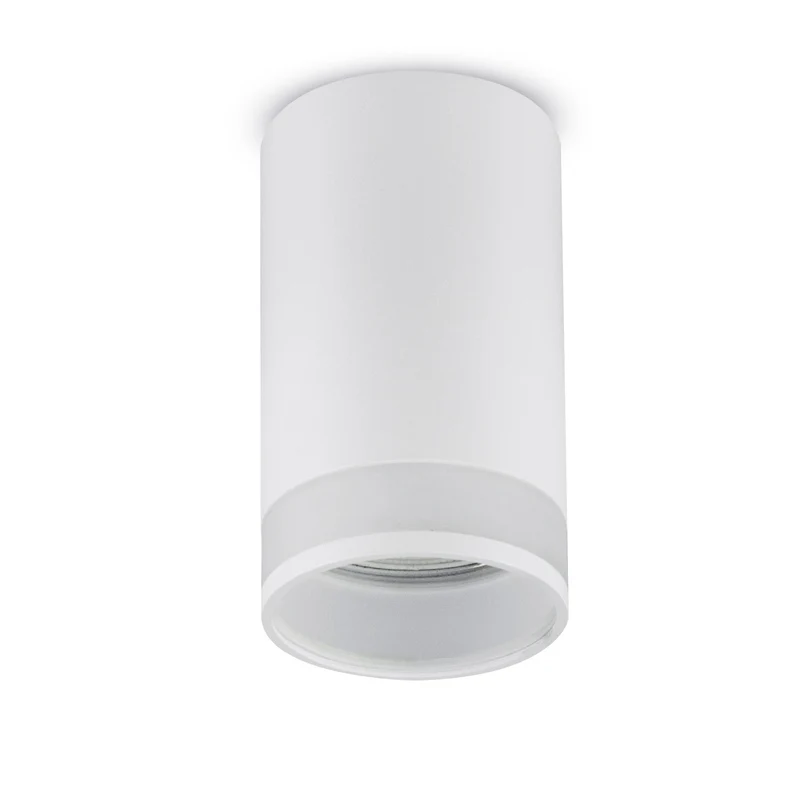 Maclean Anbauleuchte/Rohr, Spot, rund, Aluminium, GU10, 55x130mm, weiß, MCE361 W+LED Leuchtmittel GU10 7W Maclean Energy MCE437 WW warmweiß 3000K, 220-240V~, 50/60Hz, 490 Lumen
