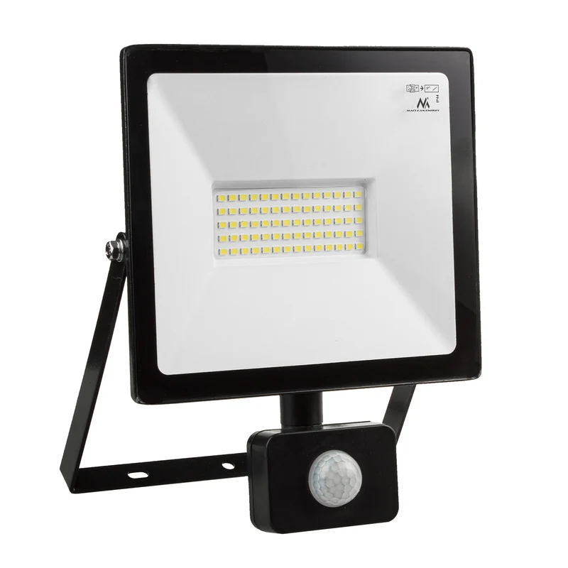 LED Flutlicht mit PIR Bewegungssensor 50W 4000 Lumen Außenbeleuchtung Scheinwerfer Strahler Slim IP44 Spritzwassergeschützt (50W, Warmweiß 3000K)