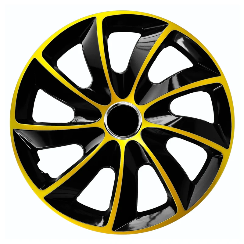 NRM STIG Extra Radzierblenden für Stahlfelgen Zweifarbige Radkappen Satz 4er Set Auto KFZ Fahrzeug ABS-Kunststoff (Gold/schwarz, 13")