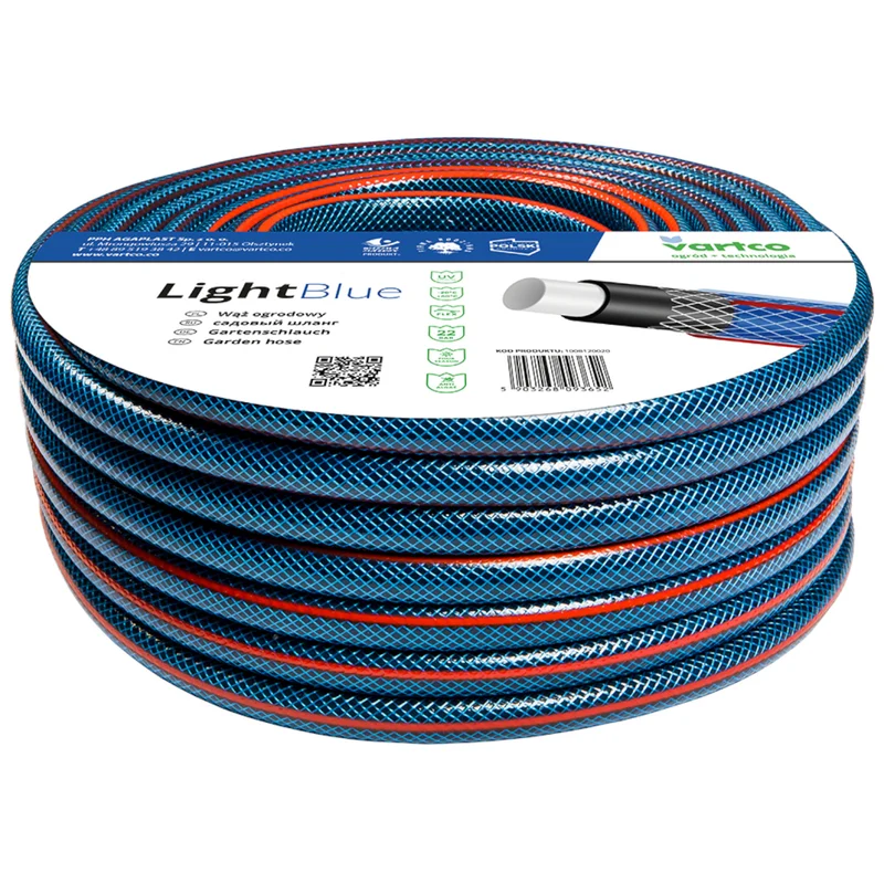 Vartco Hellblauer 1" 50m 4-lagiger 22 bar Gartenschlauch