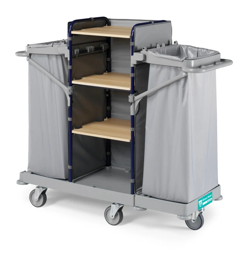 TTS Carro Multiuso com Moldura Pintada Rilsan e Porta-Sacos Dobráveis – Green Hotel 945