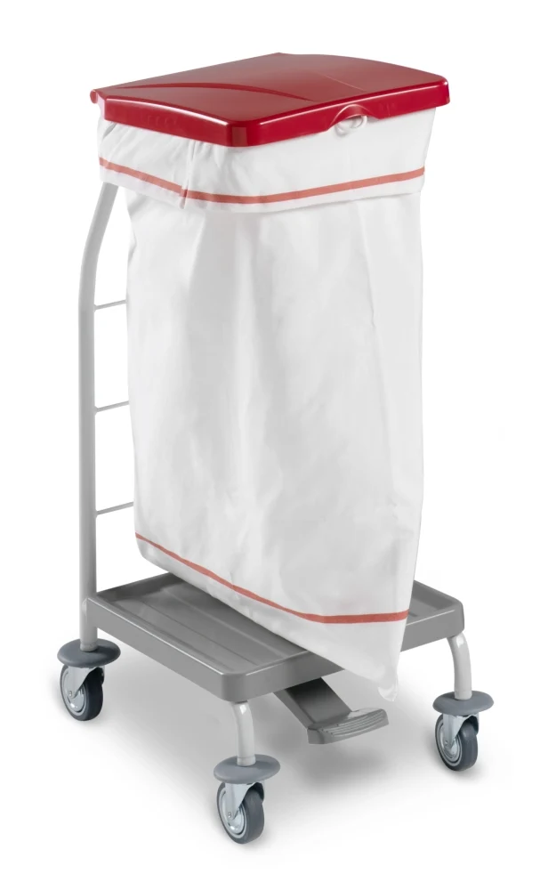 TTS Carro para Roupa Linen Trolley Dust 4161 em Linho Rilsan Envernizado 70 L com Tampa e Pedal