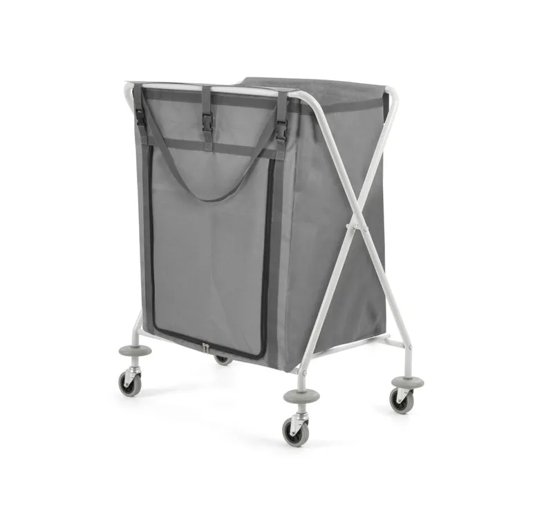 TTS Carro de Roupa Dust Titan Linen TrolleyCromado com Saco 200 L e Amortecedores Ø 80 mm