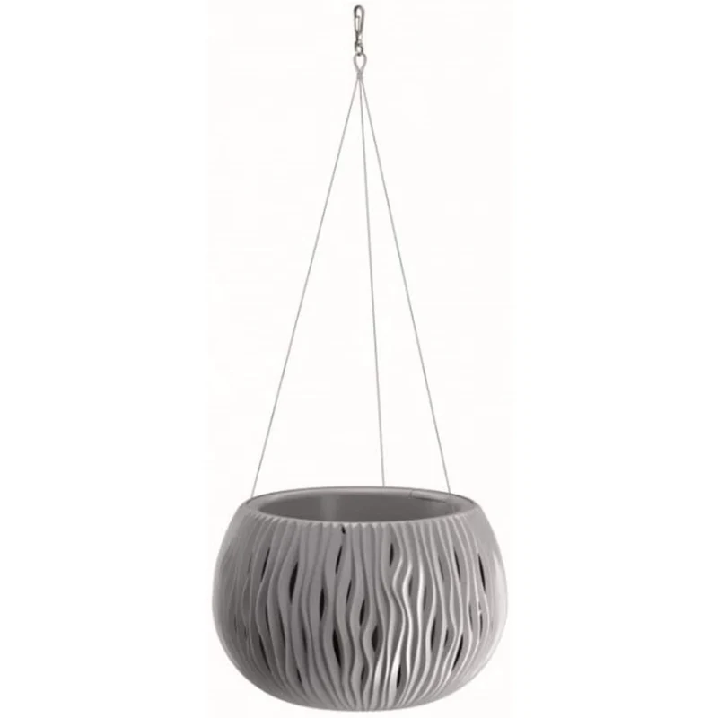 Hängender Pflanztopf 2in1 mit Einsatz Ø 370 mm 9L grau Sandy Bowl