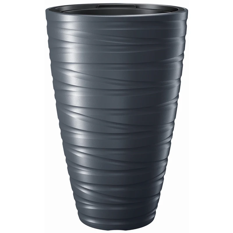 Maze DPMZ400 Blumentopf Pflanzgefäß 2in1 inkl. Pflanztopf Rund Kunststoff 37,5cm Ø 57,9cm Höhe Anthrazit