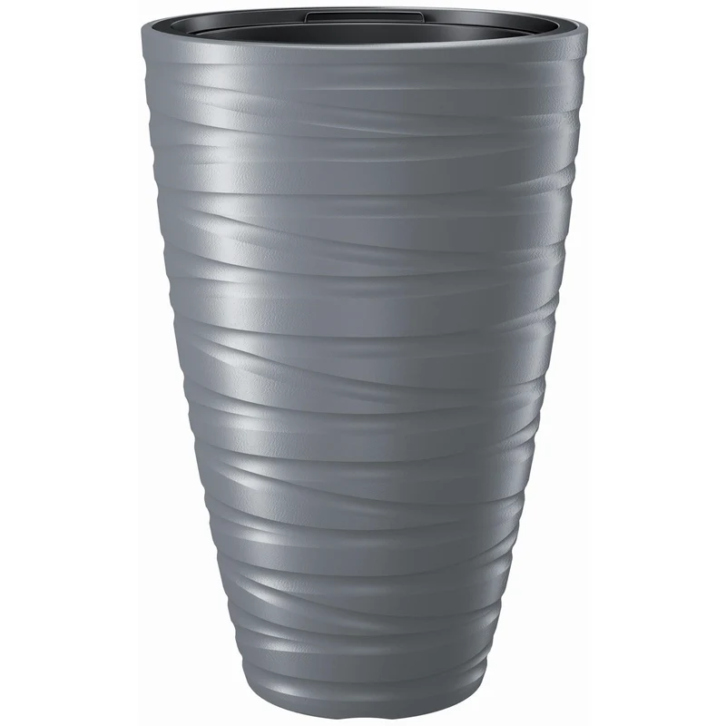 Maze DPMZ400 Blumentopf Pflanzgefäß 2in1 inkl. Pflanztopf Rund Kunststoff 37,5cm Ø 57,9cm Höhe Grau