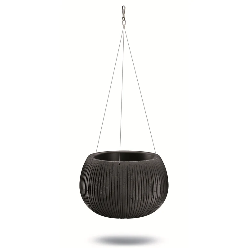 Hängetopf mit Einsatz Beton Bowl WS DKB240WS-B411 - schwarze Farbe